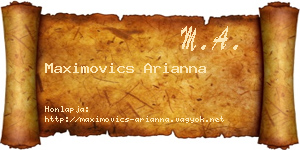 Maximovics Arianna névjegykártya